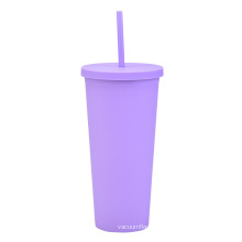 Customized DIY Double wall Matte Plastic Tumbler Acrylic Cups 22oz Pastel Colored Acrylic Cups with Lids and Straw